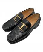 TOD'Sトッズ）の古着「Tタイムレススクエアトゥローファー」｜ブラック