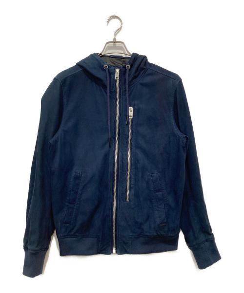 DIESEL（ディーゼル）DIESEL (ディーゼル) スエードジップパーカー ネイビー サイズ:Mの古着・服飾アイテム