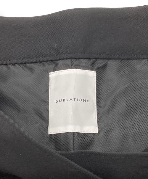 SUBLATIONS（サブレーションズ）SUBLATIONS (サブレーションズ) SUPER140 WRAP GURKHA SKIRT ブラック サイズ:Freeの古着・服飾アイテム