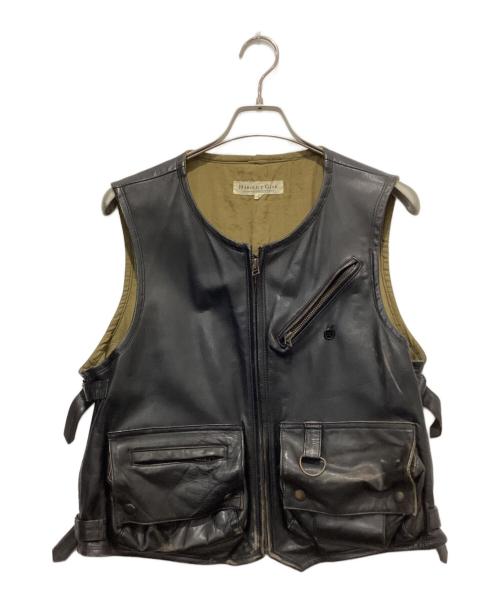 HAROLD'S GEAR（ハロルズギア）HAROLD'S GEAR (ハロルズギア) モーターサイクル レザー ベスト ブラック サイズ:FREEの古着・服飾アイテム