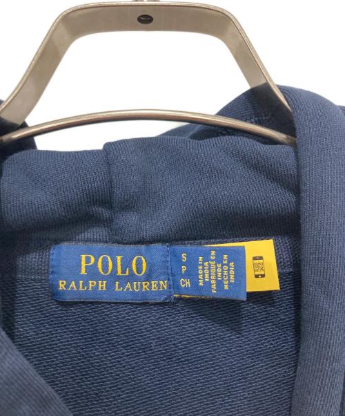 POLO RALPH LAUREN（ポロ・ラルフローレン）POLO RALPH LAUREN (ポロ・ラルフローレン) レザーパッチフーディー ネイビー サイズ:Sの古着・服飾アイテム