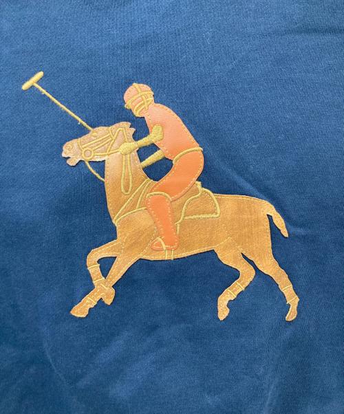 POLO RALPH LAUREN（ポロ・ラルフローレン）POLO RALPH LAUREN (ポロ・ラルフローレン) レザーパッチフーディー ネイビー サイズ:Sの古着・服飾アイテム