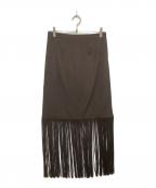 JOURNAL STANDARDジャーナルスタンダード）の古着「フェイクスウェードフリンジスカート」｜ブラウン