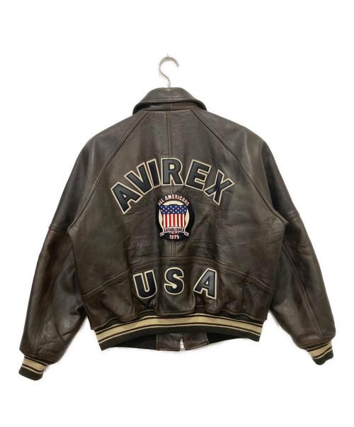 AVIREX（アヴィレックス）AVIREX (アヴィレックス) SIGNATURE VARSITY JACKET ブラウン サイズ:Sの古着・服飾アイテム