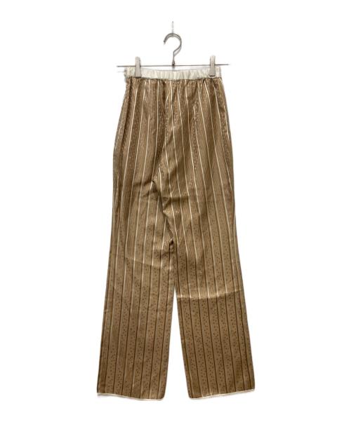 Mame Kurogouchi（マメクロゴウチ）Mame Kurogouchi (マメクロゴウチ) フローラルストライプシルクジャガードパンツ ベージュ サイズ:1の古着・服飾アイテム