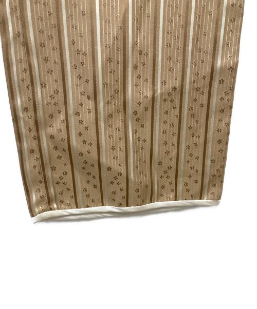 Mame Kurogouchi（マメクロゴウチ）Mame Kurogouchi (マメクロゴウチ) フローラルストライプシルクジャガードパンツ ベージュ サイズ:1の古着・服飾アイテム