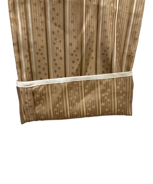 Mame Kurogouchi（マメクロゴウチ）Mame Kurogouchi (マメクロゴウチ) フローラルストライプシルクジャガードパンツ ベージュ サイズ:1の古着・服飾アイテム