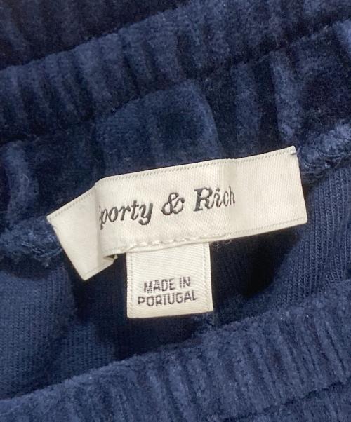 Sporty & Rich（スポーティーアンドリッチ）Sporty & Rich (スポーティーアンドリッチ) ベロアトラックパンツ ネイビー サイズ:Sの古着・服飾アイテム