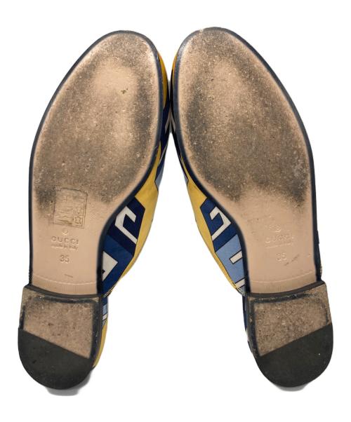 GUCCI（グッチ）GUCCI (グッチ) プリンスタウン ホースビッミュール イエロー×ブルー サイズ:35の古着・服飾アイテム