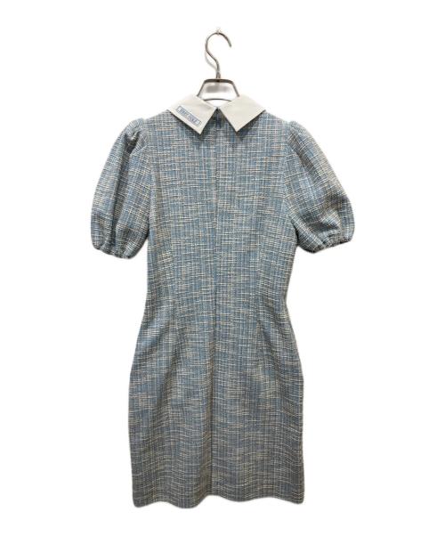 EIMY GOLF（エイミーゴルフ）EIMY GOLF (エイミーゴルフ) ツイードワンピース ブルー サイズ:Mの古着・服飾アイテム
