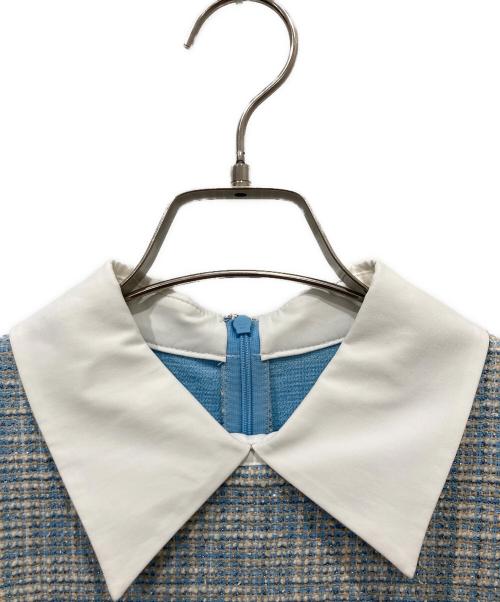EIMY GOLF（エイミーゴルフ）EIMY GOLF (エイミーゴルフ) ツイードワンピース ブルー サイズ:Mの古着・服飾アイテム
