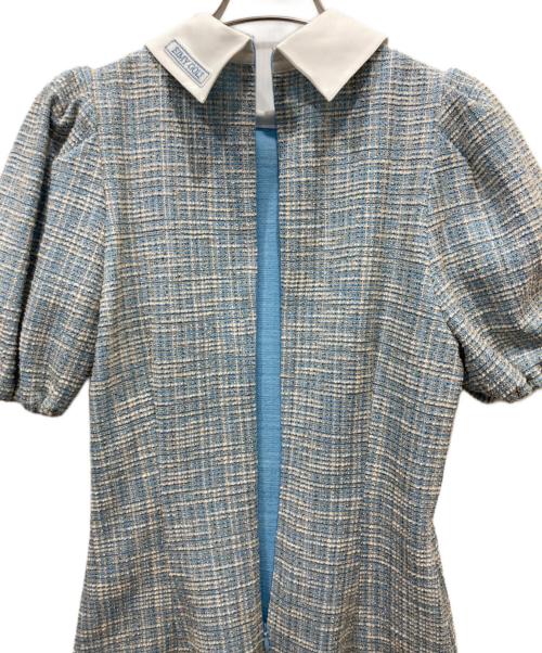 EIMY GOLF（エイミーゴルフ）EIMY GOLF (エイミーゴルフ) ツイードワンピース ブルー サイズ:Mの古着・服飾アイテム
