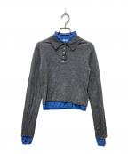 Snidelスナイデル）の古着「Sustainableレイヤードポロニットプルオーバー」｜グレー×ブルー