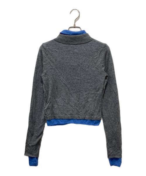 Snidel（スナイデル）Snidel (スナイデル) Sustainableレイヤードポロニットプルオーバー グレー×ブルー サイズ:Freeの古着・服飾アイテム
