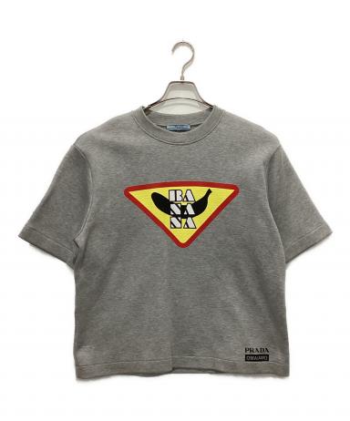 中古・古着通販】PRADA (プラダ) バナナロゴスウェットTシャツ グレー