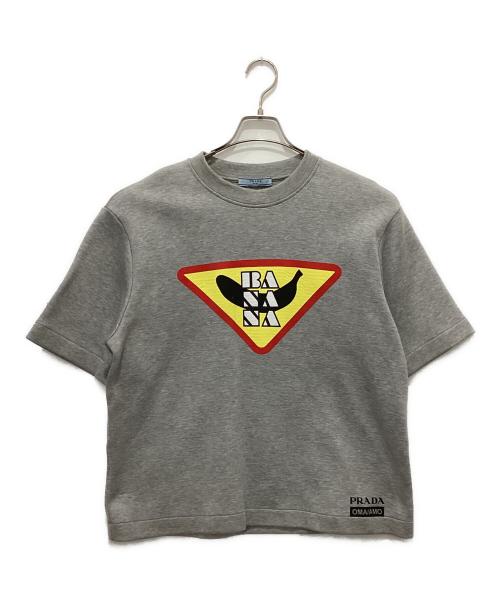 PRADA（プラダ）PRADA (プラダ) バナナロゴスウェットTシャツ グレー サイズ:Mの古着・服飾アイテム