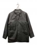 rinリン）の古着「レザーカーコート」｜ブラック