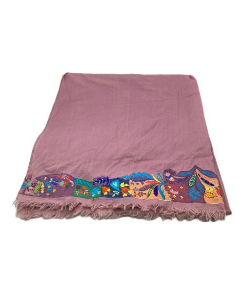 ETRO（エトロ）ETRO (エトロ) ペイズリー刺繍大判スカーフ パープルの古着・服飾アイテム