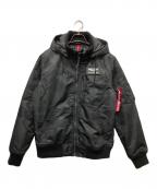 ALPHAアルファ）の古着「フライトジャケット / 中綿ジャケット」｜ブラック