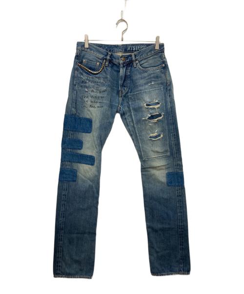 Hysteric Glamour（ヒステリックグラマー）Hysteric Glamour (ヒステリックグラマー) NEIGHBORHOOD (ネイバーフッド) リペア加工スタッズデニムパンツ インディゴ サイズ:32の古着・服飾アイテム