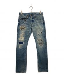 Hysteric Glamour×MIHARA YASUHIRO（ヒステリックグラマー×ミハラヤスヒロ）の古着「ダメージ加工デニムパンツ」｜インディゴ