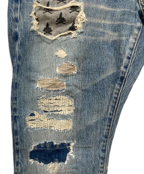 Hysteric Glamour（ヒステリックグラマー）Hysteric Glamour (ヒステリックグラマー) MIHARA YASUHIRO (ミハラヤスヒロ) ダメージ加工デニムパンツ インディゴ サイズ:32の古着・服飾アイテム