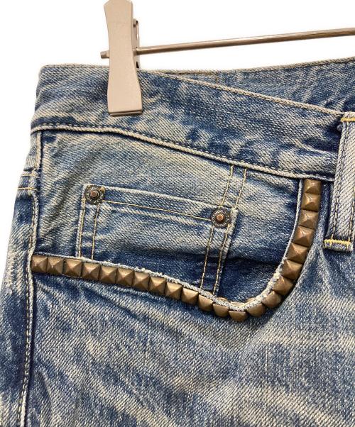 Hysteric Glamour（ヒステリックグラマー）Hysteric Glamour (ヒステリックグラマー) MIHARA YASUHIRO (ミハラヤスヒロ) ダメージ加工デニムパンツ インディゴ サイズ:32の古着・服飾アイテム