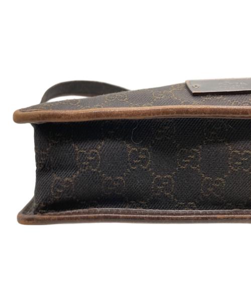 GUCCI（グッチ）GUCCI (グッチ) GGキャンバスショルダーバッグ ブラウン×ブラックの古着・服飾アイテム