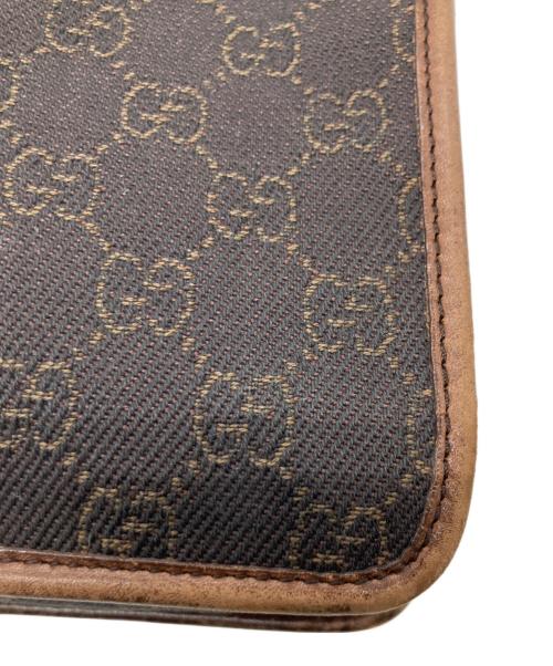 GUCCI（グッチ）GUCCI (グッチ) GGキャンバスショルダーバッグ ブラウン×ブラックの古着・服飾アイテム