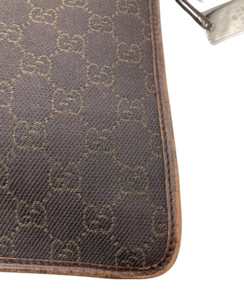 GUCCI（グッチ）GUCCI (グッチ) GGキャンバスショルダーバッグ ブラウン×ブラックの古着・服飾アイテム