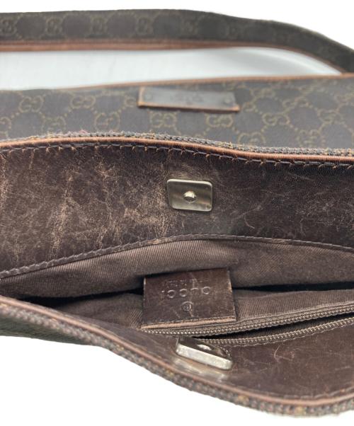GUCCI（グッチ）GUCCI (グッチ) GGキャンバスショルダーバッグ ブラウン×ブラックの古着・服飾アイテム