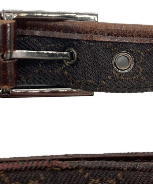 GUCCI（グッチ）GUCCI (グッチ) GGキャンバスショルダーバッグ ブラウン×ブラックの古着・服飾アイテム