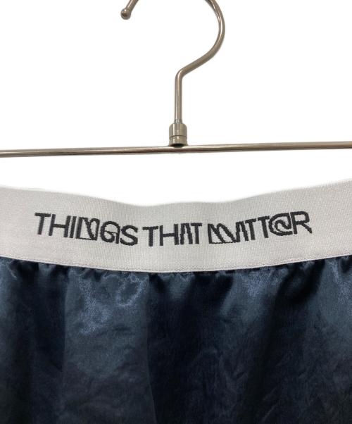THINGS THAT MATTER（シングスザットマター）THINGS THAT MATTER (シングスザットマター) BACK SLIT ACETATE SATIN MAXI SKIRT ネイビー サイズ:2の古着・服飾アイテム