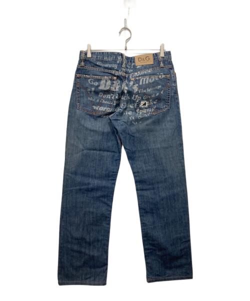 DOLCE & GABBANA（ドルチェ＆ガッバーナ）DOLCE & GABBANA (ドルチェ＆ガッバーナ) グラフィックプリントデニムパンツ インディゴ サイズ:33の古着・服飾アイテム