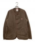 DANTONダントン）の古着「ノーカラーフリースジャケット」｜ブラウン
