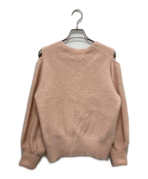 La boutique BonBon（ラブティックボンボン）La boutique BonBon (ラブティックボンボン) ヘアリーウールカシミヤ混スリットショルダーニット ピンク サイズ:FREEの古着・服飾アイテム