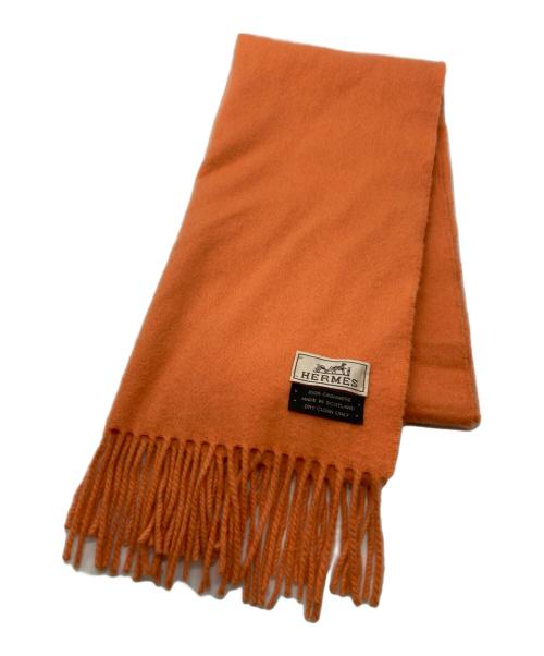 HERMES（エルメス）HERMES (エルメス) カシミヤマフラー オレンジ サイズ:下記参照の古着・服飾アイテム