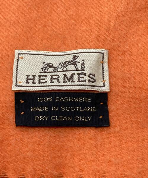 HERMES（エルメス）HERMES (エルメス) カシミヤマフラー オレンジ サイズ:下記参照の古着・服飾アイテム