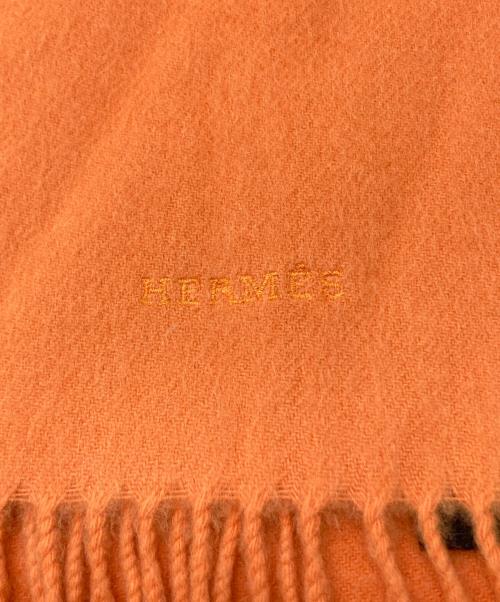 HERMES（エルメス）HERMES (エルメス) カシミヤマフラー オレンジ サイズ:下記参照の古着・服飾アイテム