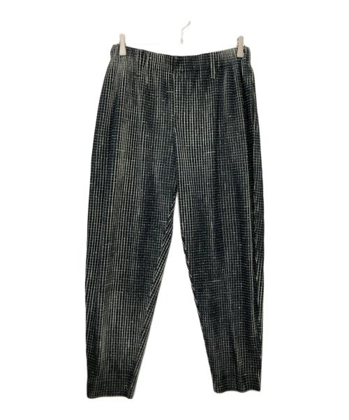 HOMME PLISSE ISSEY MIYAKE（オム プリッセ イッセイ ミヤケ）HOMME PLISSE ISSEY MIYAKE (オム プリッセ イッセイ ミヤケ) NETWORK CHECK テーパードパンツ グリーン サイズ:2の古着・服飾アイテム