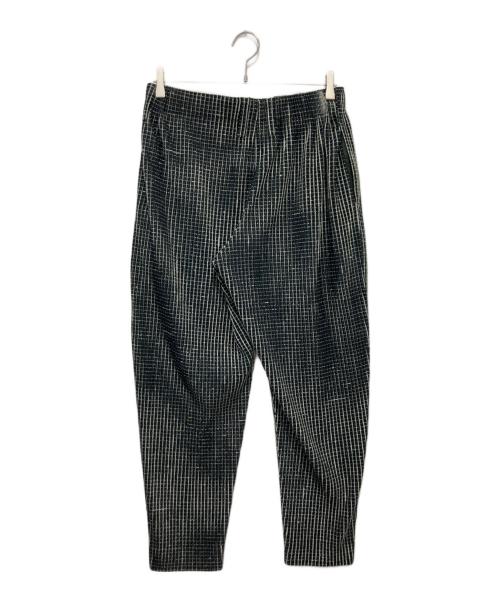 HOMME PLISSE ISSEY MIYAKE（オム プリッセ イッセイ ミヤケ）HOMME PLISSE ISSEY MIYAKE (オム プリッセ イッセイ ミヤケ) NETWORK CHECK テーパードパンツ グリーン サイズ:2の古着・服飾アイテム