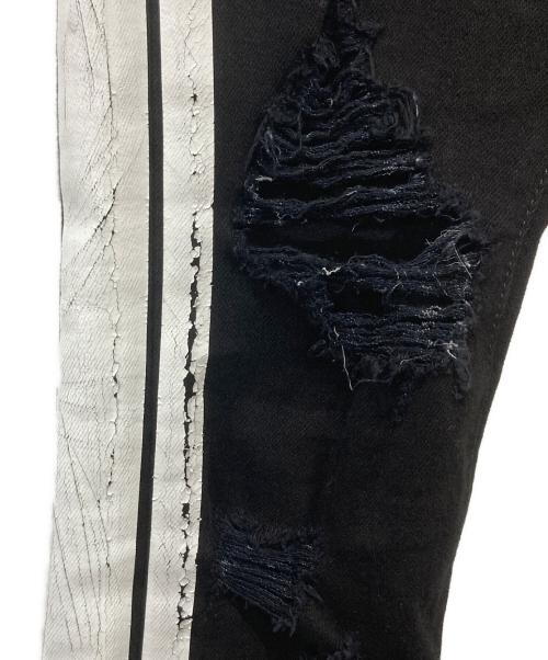 AMIRI（アミリ）AMIRI (アミリ) サイドラインクラッシュスキニーパンツ ブラック サイズ:UK28の古着・服飾アイテム