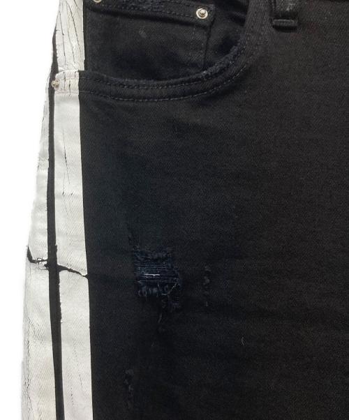 AMIRI（アミリ）AMIRI (アミリ) サイドラインクラッシュスキニーパンツ ブラック サイズ:UK28の古着・服飾アイテム