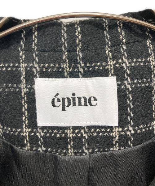 epine（エピヌ）epine (エピヌ) プリーツフリルジャケット ブラック サイズ:FREEの古着・服飾アイテム