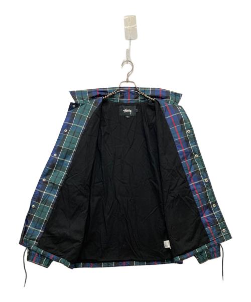 stussy（ステューシー）stussy (ステューシー) クルーズチェックコーチジャケット ネイビー×グリーン サイズ:Lの古着・服飾アイテム