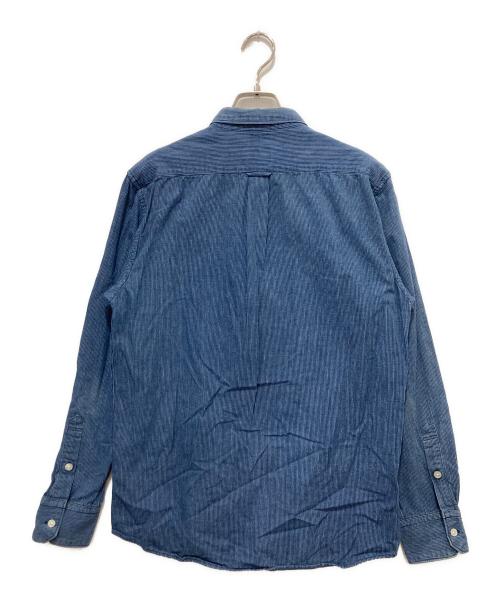 WTAPS（ダブルタップス）WTAPS (ダブルタップス) Pinstripe Long Sleeve Shirt ネイビー サイズ:Mの古着・服飾アイテム