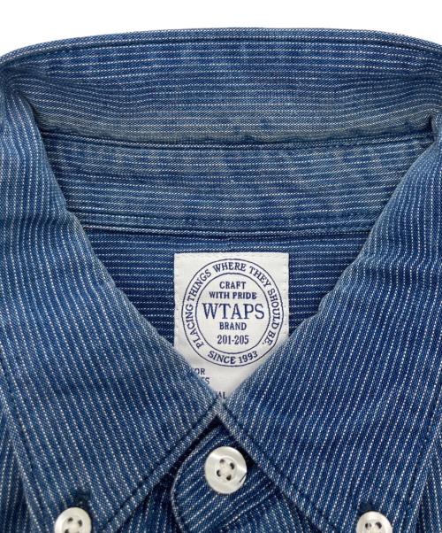 WTAPS（ダブルタップス）WTAPS (ダブルタップス) Pinstripe Long Sleeve Shirt ネイビー サイズ:Mの古着・服飾アイテム