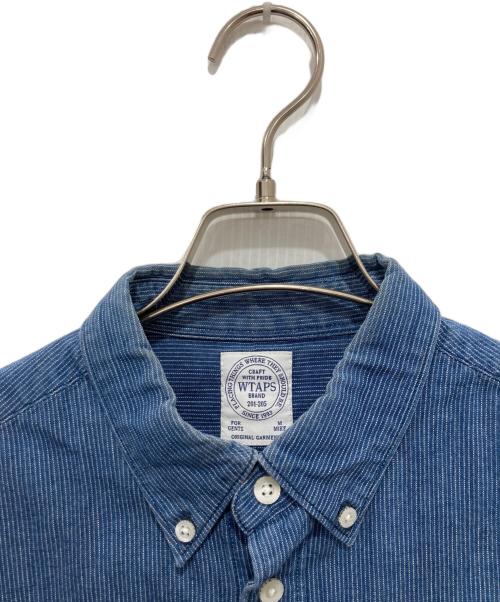 WTAPS（ダブルタップス）WTAPS (ダブルタップス) Pinstripe Long Sleeve Shirt ネイビー サイズ:Mの古着・服飾アイテム
