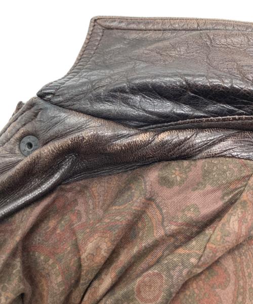 BROOKS BROTHERS（ブルックスブラザーズ）BROOKS BROTHERS (ブルックスブラザーズ) レザージャケット ブラウン サイズ:記載なしの古着・服飾アイテム