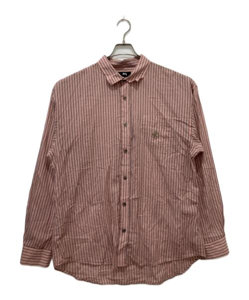 stussy（ステューシー）stussy (ステューシー) LIGHTWEIGHT CLASSIC SHIRT / ライト ウェイト クラシック シャツ ピンク サイズ:Lの古着・服飾アイテム